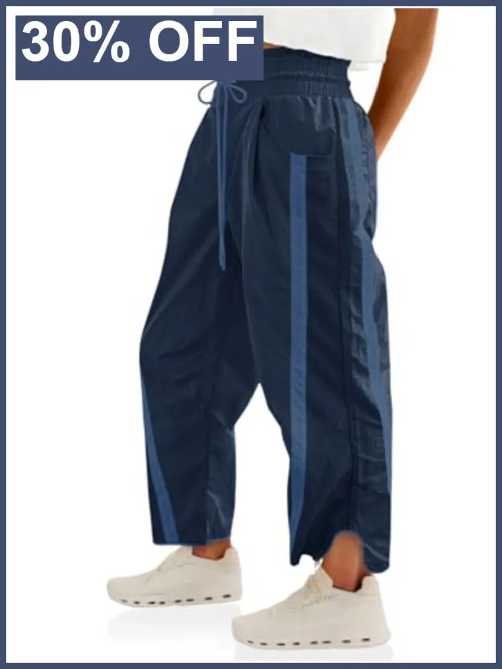 Baggy Wide Leg Sweatpants Polyamide Drawstring High Rise Track Pants